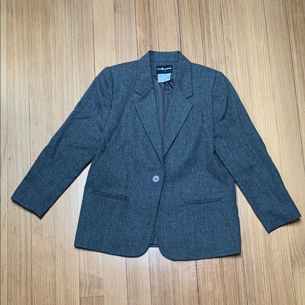 Sag Harbor Gray Blazer Classic Suit Jacket